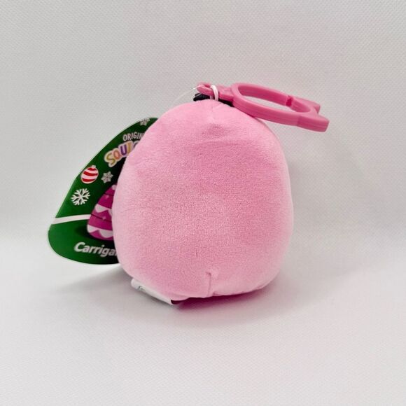 Squishmallows Carrigan the Pink Christmas Tree Clip, New with Tags Bag Charm - Picture 2 of 3